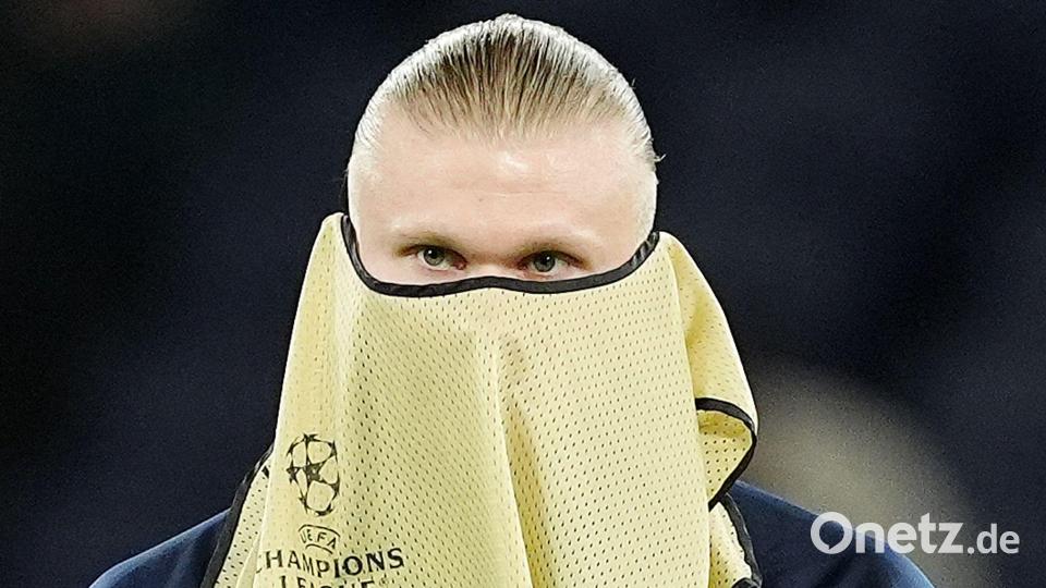 Erling Haaland von Manchester City vor dem Spiel. Bild: Martin Rickett/PA Wire/dpa