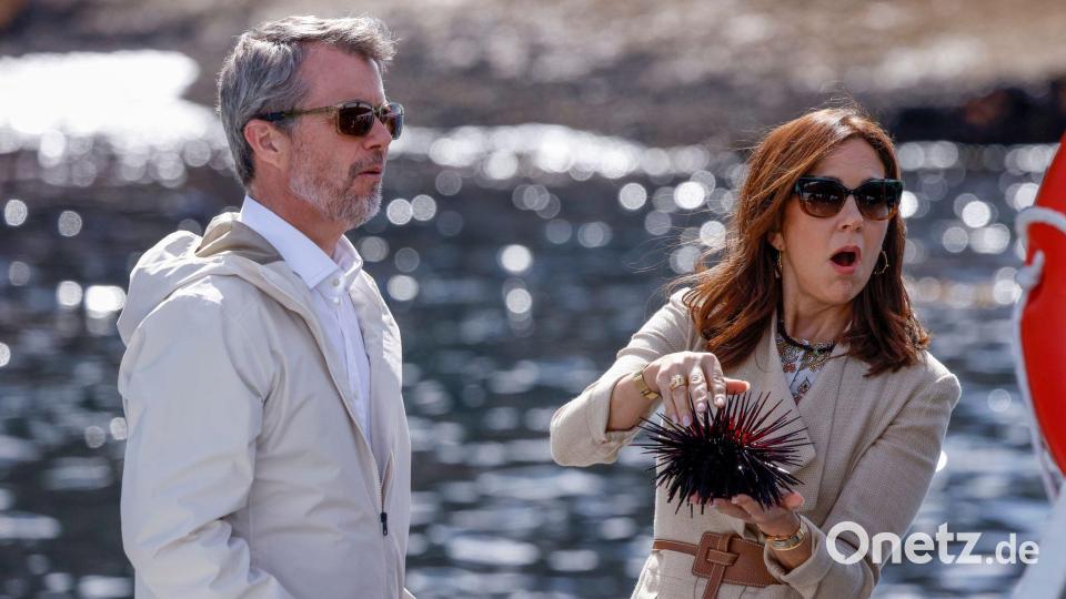 König Frederik X. von Dänemark und Königin Mary von Dänemark an Bord des Schiffes. Bild: Rob Blakers/AAP/dpa