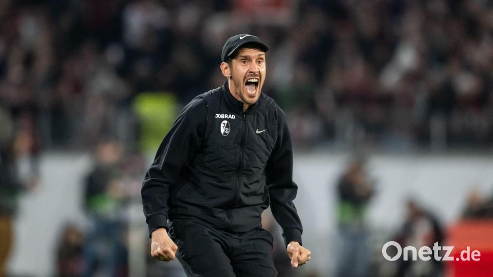 Was Streich nicht gelang: Trainer Schuster führt Freiburg erstmals ins Viertelfinale. Bild: Silas Stein/dpa