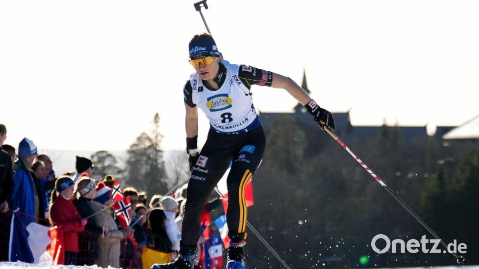 Marlene Fichtner auf der Strecke am Holmenkollen. Bild: Heiko Junge/NTB/dpa