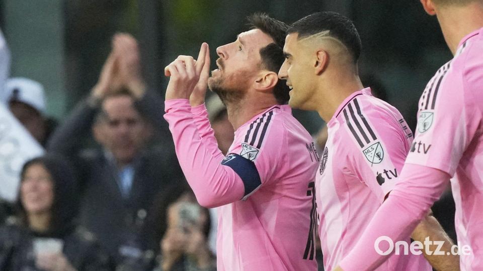 Messi jubelt nach seinem 1:0. Bild: Marta Lavandier/AP/dpa