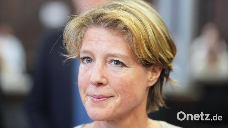 Christina Block ist angeklagt, den Auftrag zur Entführung ihrer Kinder gegeben zu haben. Bild: Marcus Brandt/Pool dpa/dpa