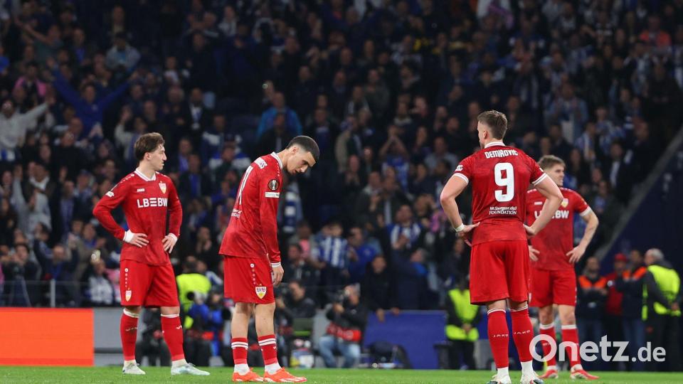 Große Enttäuschung bei den Spielern des VfB Stuttgart. Bild: Luis Vieira/AP/dpa