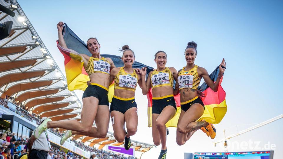 Feierte einst Erfolge mit Deutschland: Tatjana Pinto (r). Bild: Michael Kappeler/dpa