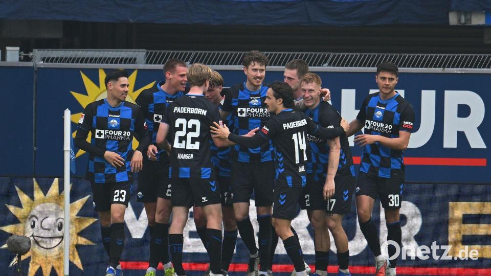 Der SC Paderborn drehte einen Rückstand gegen Dresden. Bild: Swen Pförtner/dpa