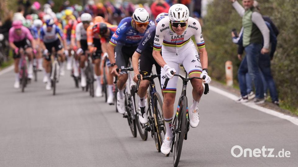 Wenn Tadej Pogacar antritt, können nur wenige folgen. Bild: Fabio Ferrari/LaPresse/AP/dpa