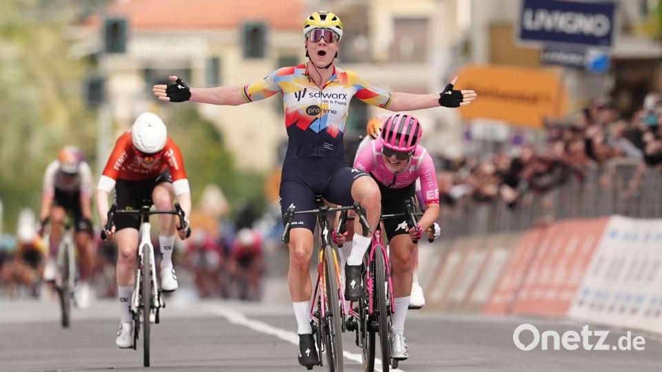 Lotte Kopecky holte sich bei Mailand-Sanremo den Sieg. Bild: Massimo Paolone/LaPresse via ZUMA Press/dpa