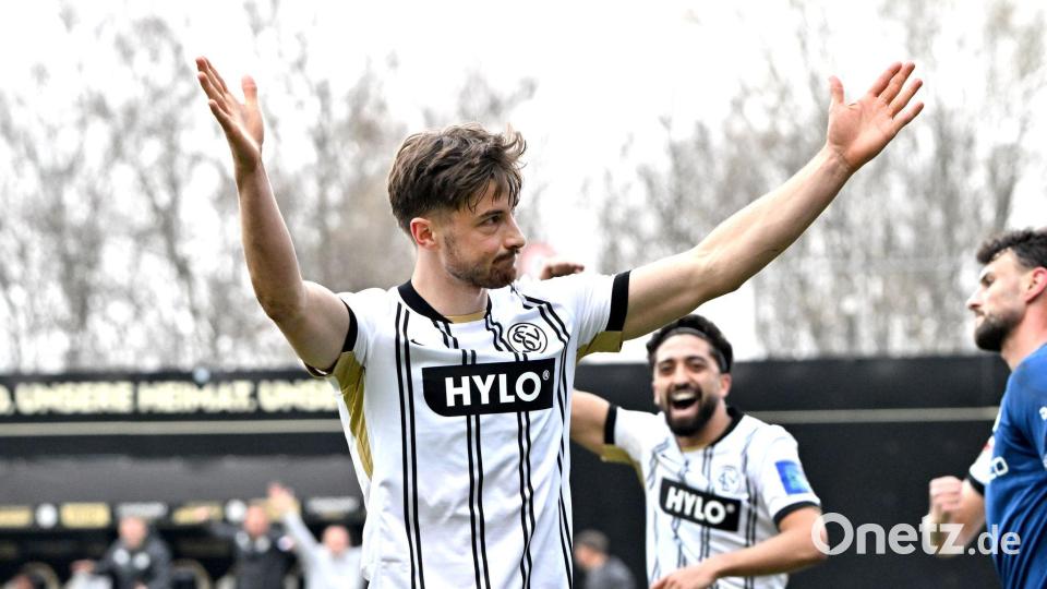 Lukas Petkov erzielte gegen Bielefeld zwei Tore. Bild: Harald Tittel/dpa