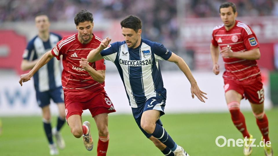 Josip Brekalo und seine Hertha-Mitspieler waren Fortuna Düsseldorf überlegen. Bild: Anke Waelischmiller/dpa