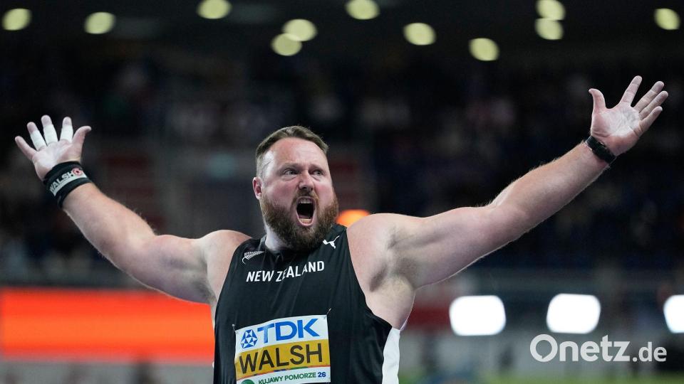 Wieder Weltmeister: Kugelstoßer Tom Walsh aus Neuseeland. Bild: Matthias Schrader/AP/dpa