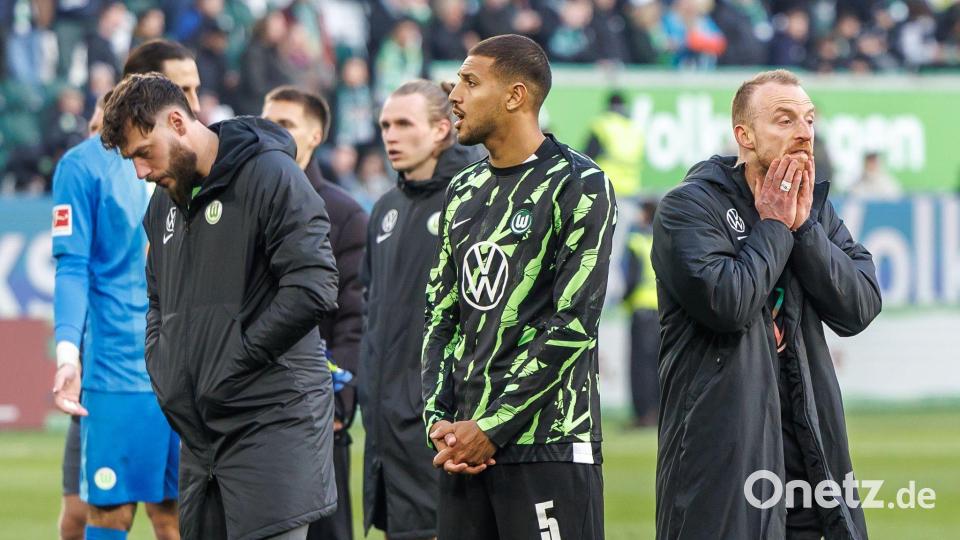 Wolfsburger Enttäuschung nach dem 0:1 gegen Werder Bremen. Bild: Andreas Gora/dpa