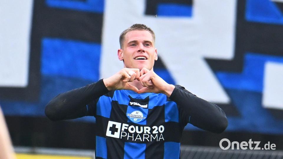 Steffen Tigges war der Matchwinner des SC Paderborn gegen Dresden. Bild: Swen Pförtner/dpa