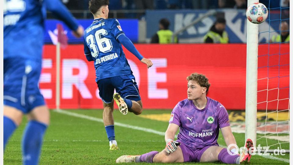 Rafael Pinto Pedrosa erzielte das 1:1 für den KSC. Bild: Uli Deck/dpa