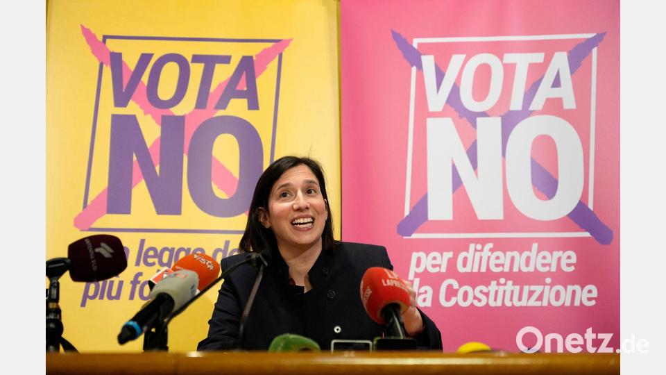 Oppositionsführerin Elly Schlein freut sich über den Erfolg. Bild: Gregorio Borgia/AP/dpa