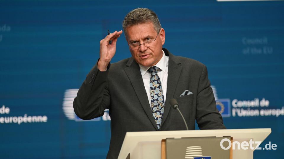 Hat hart um das Abkommen gekämpft: EU-Kommissar Maros Sefcovic. (Archivbild) Bild: Ansgaar Haase/dpa