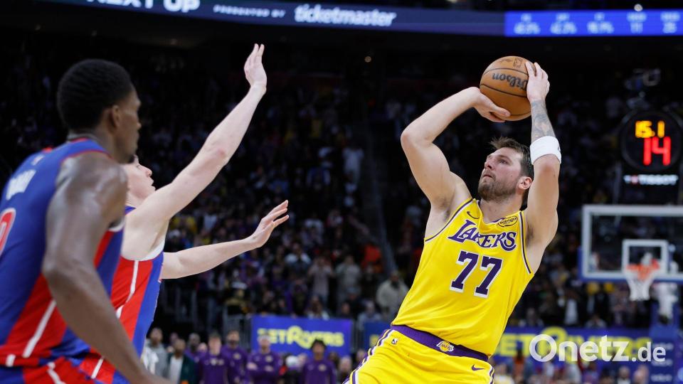 Nach neun Siegen in Serie kassierten die Lakers in Detroit eine Niederlage. Bild: Duane Burleson/AP/dpa