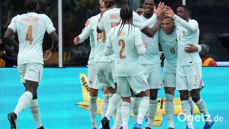 Kylian Mbappé brachte die Franzosen in der 32. Minute in Führung. Bild: Charles Krupa/AP/dpa