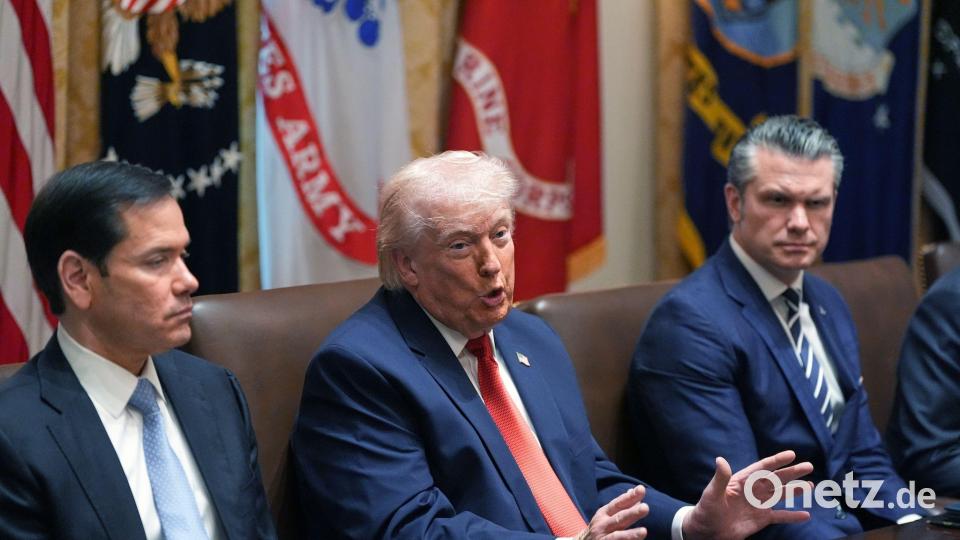 US-Präsident Trump droht dem Iran. Bild: Alex Brandon/AP