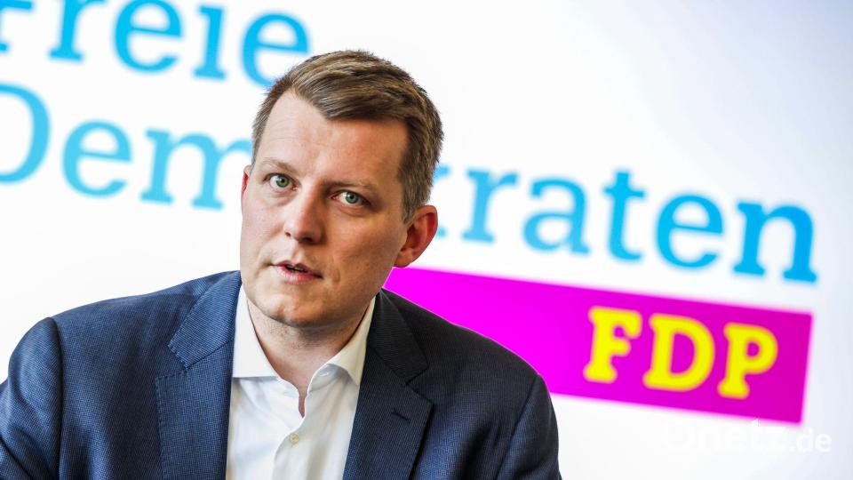 NRW-FDP-Chef Henning Höne gab bekannt, dass er als Bundesvorsitzender der Partei kandidiert. Bild: Christoph Reichwein/dpa