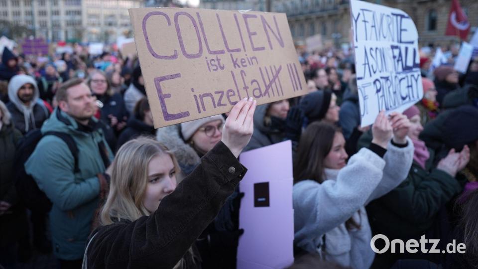 Die Demonstranten hatten zahlreiche Schilder gemalt. Bild: Marcus Brandt/dpa