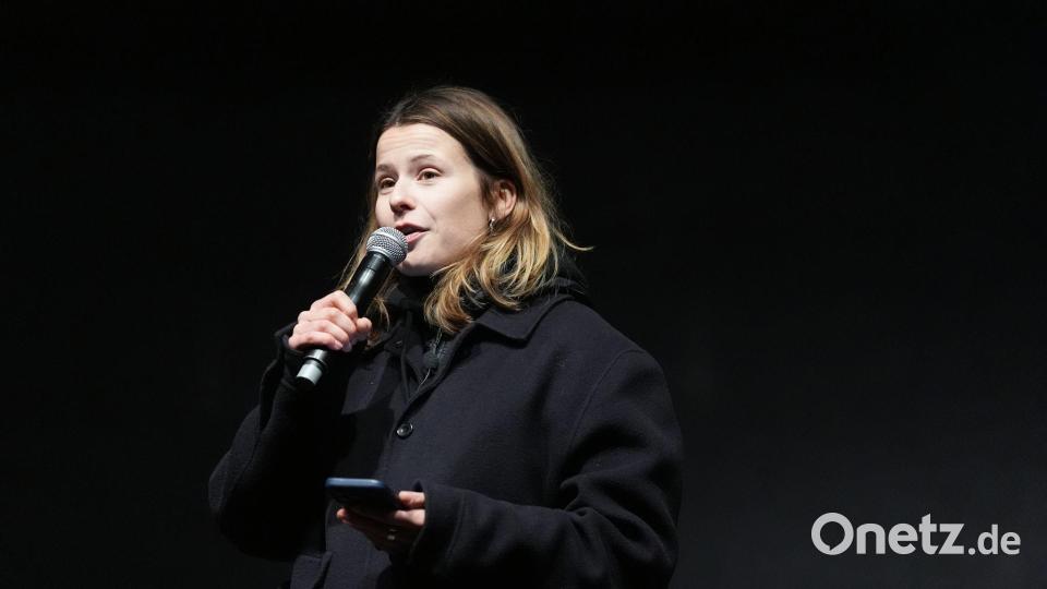 Luisa Neubauer sprach zum Abschluss der Veranstaltung. Bild: Marcus Brandt/dpa