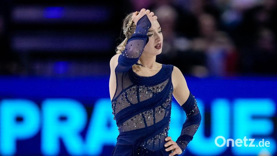 Amber Glenn versagten in der WM-Kür die Nerven. Bild: Petr David Josek/AP/dpa