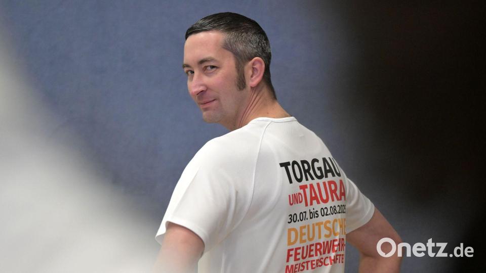 Richard Münder hat einen Eklat ausgelöst, weil bei Meisterschaften im Feuerwehrsport in Sachsen 2025 die geächtete erste Strophe des Deutschlandliedes erklang. Bild: Michael Bahlo/dpa