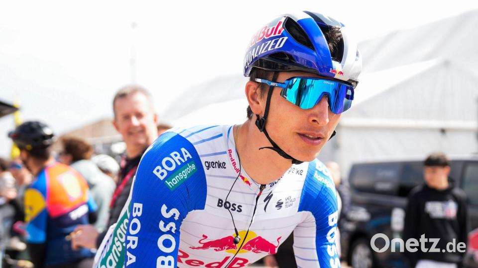 Florian Lipowitz ist bei der Katalonien-Rundfahrt aufs Podest gefahren. (Archivbild) Bild: Nicolás Carvalho Ochoa/dpa