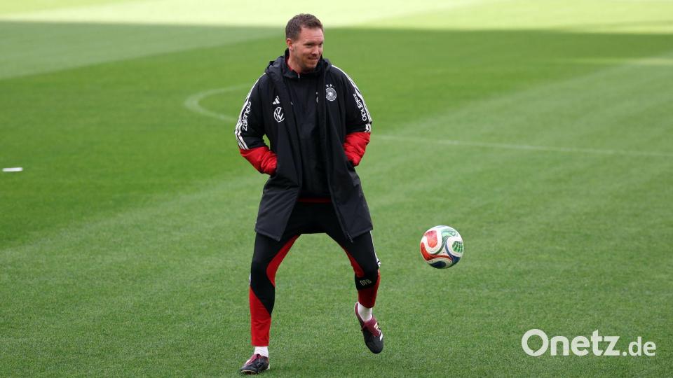 Julian Nagelsmann beim Abschlusstraining der Nationalmannschaft. Bild: Christian Charisius/dpa