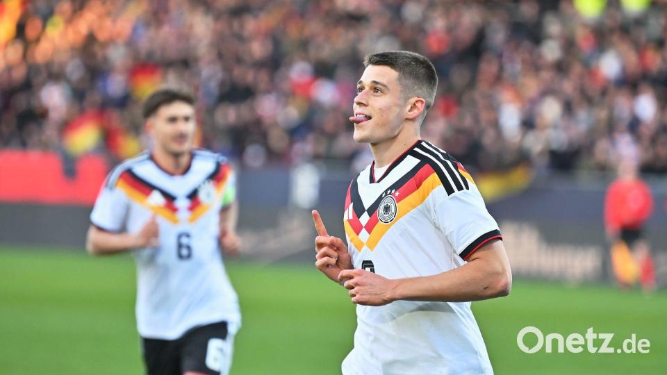 Wo liegt die Nationalteam-Zukunft von Nicolo Tresoldi (r). Bild: Swen Pförtner/dpa