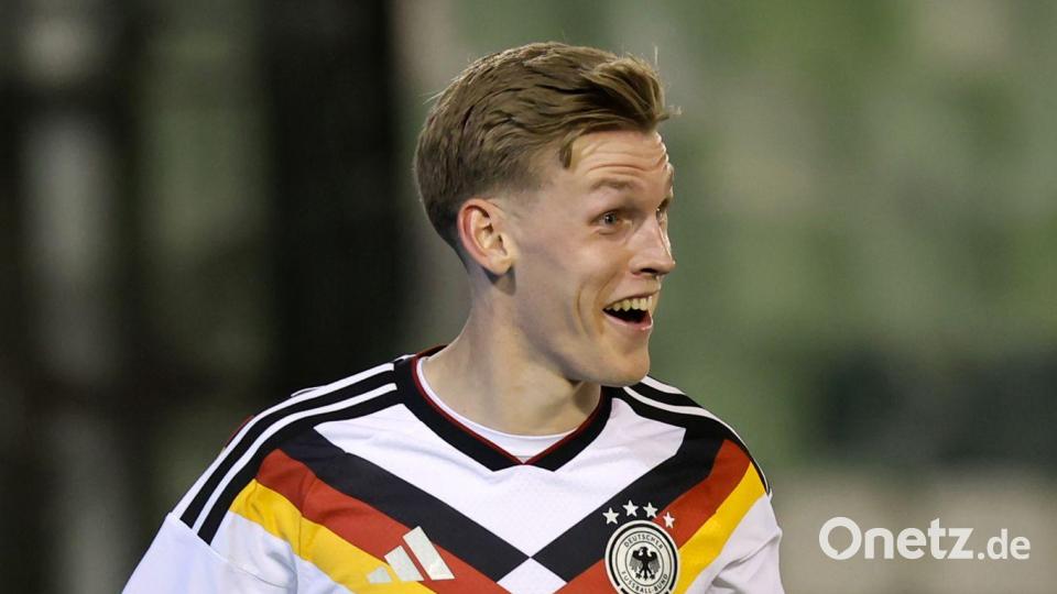 Anton Kade trifft zum 2:0. Bild: Yorgos Karahalis/dpa