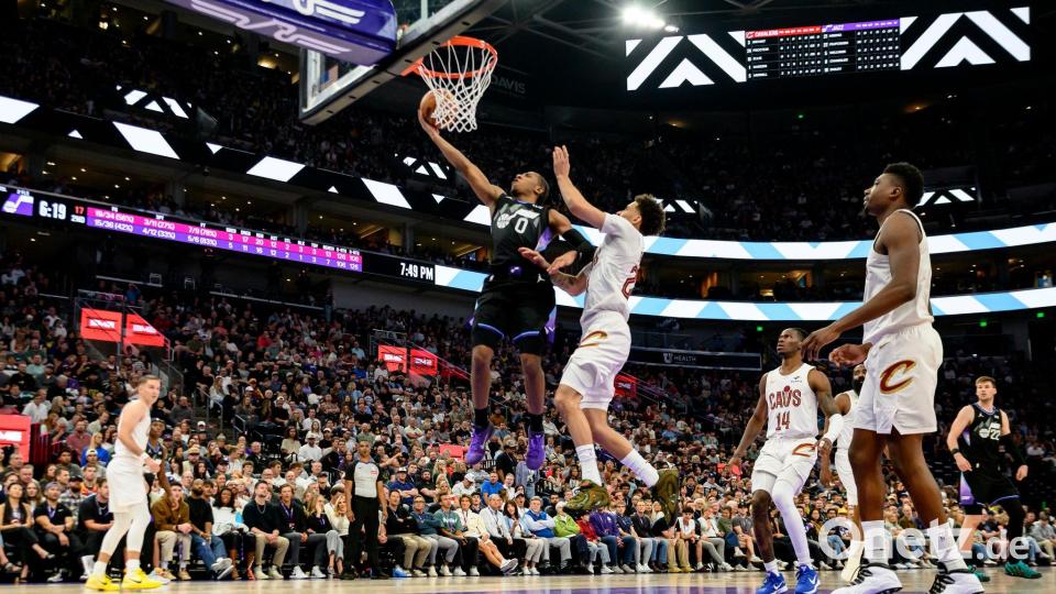 Die Cavaliers holten sich den Sieg in Salt Lake City. Bild: Tyler Tate/AP/dpa