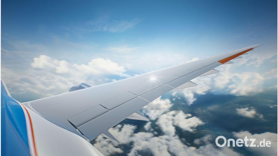 Mit den hochgestreckten Flügel wird weniger Treibstoff verbraucht. Bild: -/Deutsches Zentrum für Luft- und Raumfahrt/dpa