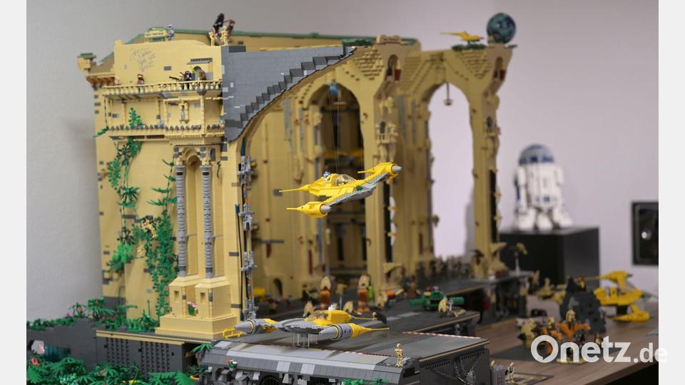 Dieses „Star-Wars“-Set steht schon aufgebaut im Showroom - fünf Jahre Bauzeit. Bild: Florian Diettrich/dpa