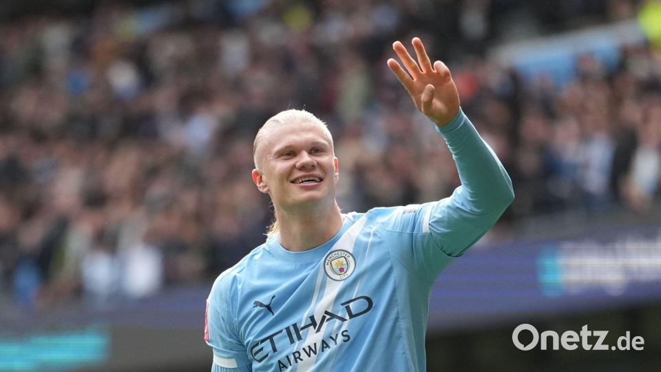 Drei Treffer: Erling Haaland. Bild: Jon Super/AP/dpa