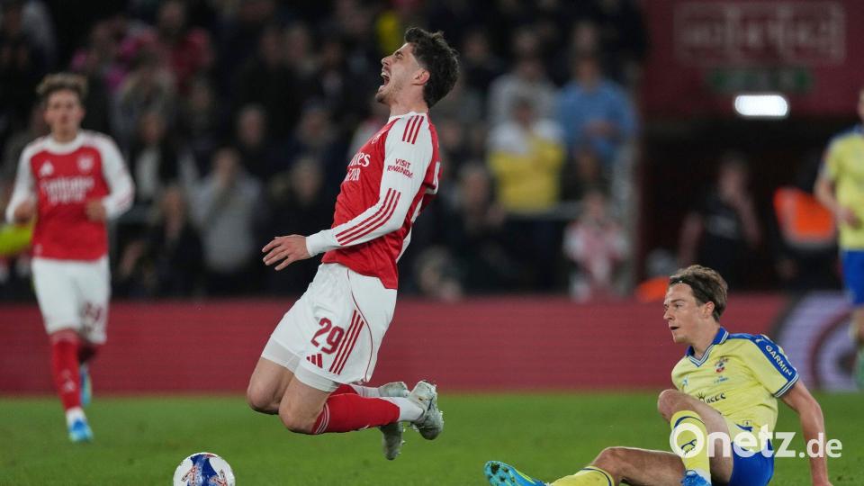 Kai Havertz erlebte einen schmerzhaften Abend mit dem FC Arsenal. Bild: Dave Shopland/AP/dpa