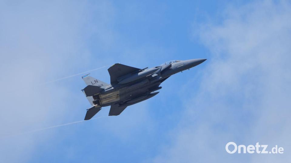 Ein Kampfflugzeug vom Type F-15E ist über dem Iran abgeschossen worden. (Archivbild) Bild: Jonathan Brady/PA Wire/dpa
