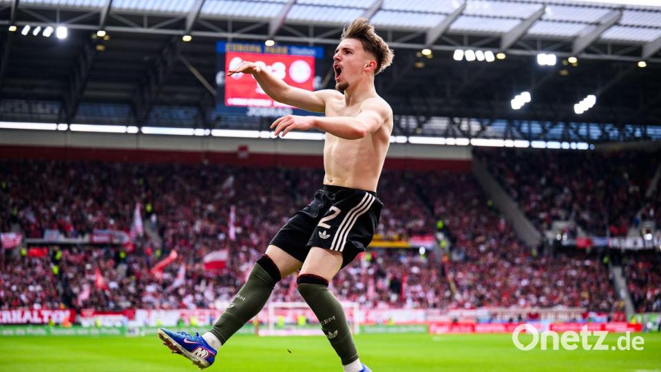 Siegtorschütze in Freiburg: Bayerns Lennart Karl. Bild: Tom Weller/dpa