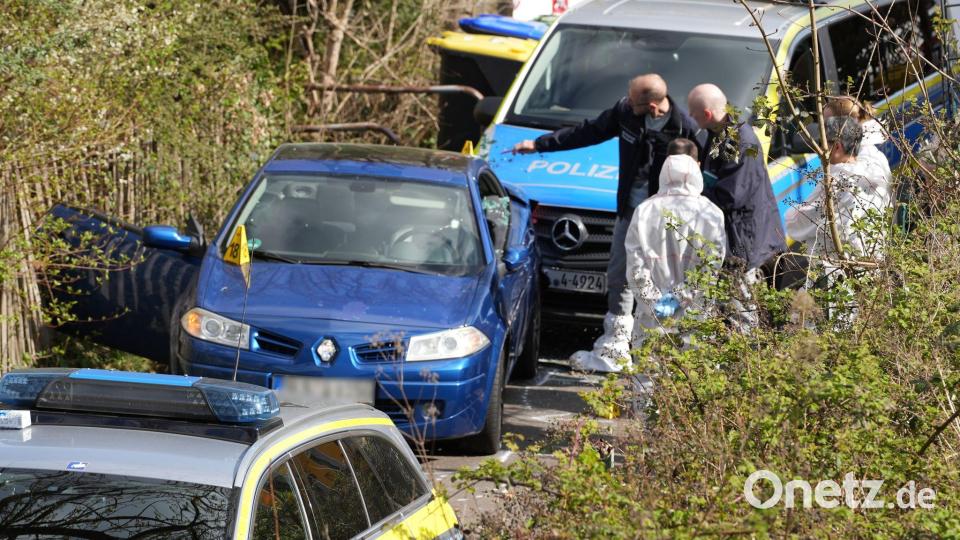 Zahlreiche Kräfte waren am Ostersonntag am Tatort und sicherten Spuren. Bild: Kevin Schößler/dpa