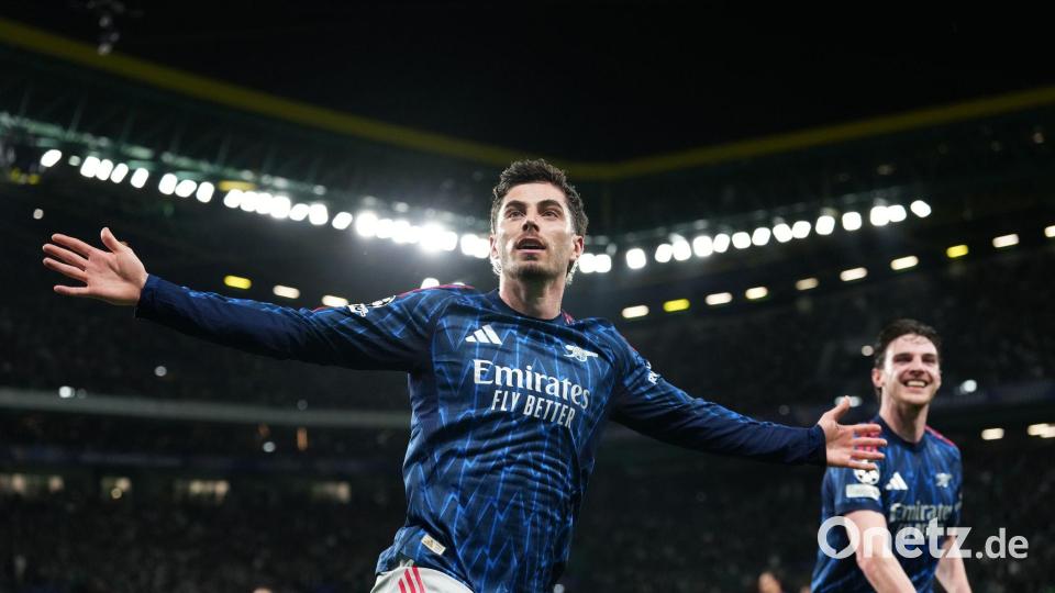 Kai Havertz traf zum späten 1:0-Sieg des FC Arsenal bei Sporting in Lissabon. Bild: Armando Franca/AP/dpa