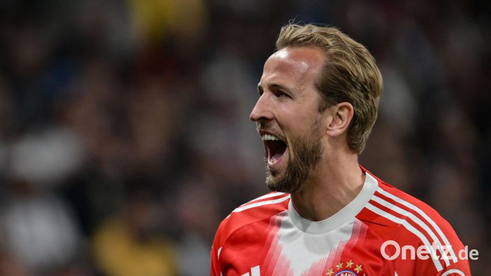 Harry Kane hat zugeschlagen: Der Engländer jubelt nach seinem 2:0. Bild: Peter Kneffel/dpa