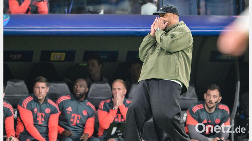 Vincent Kompany ging am Spielfeldrand emotional mit bei seinem großen Sieg im 100. Pflichtspiel als Bayern-Trainer. Bild: Peter Kneffel/dpa