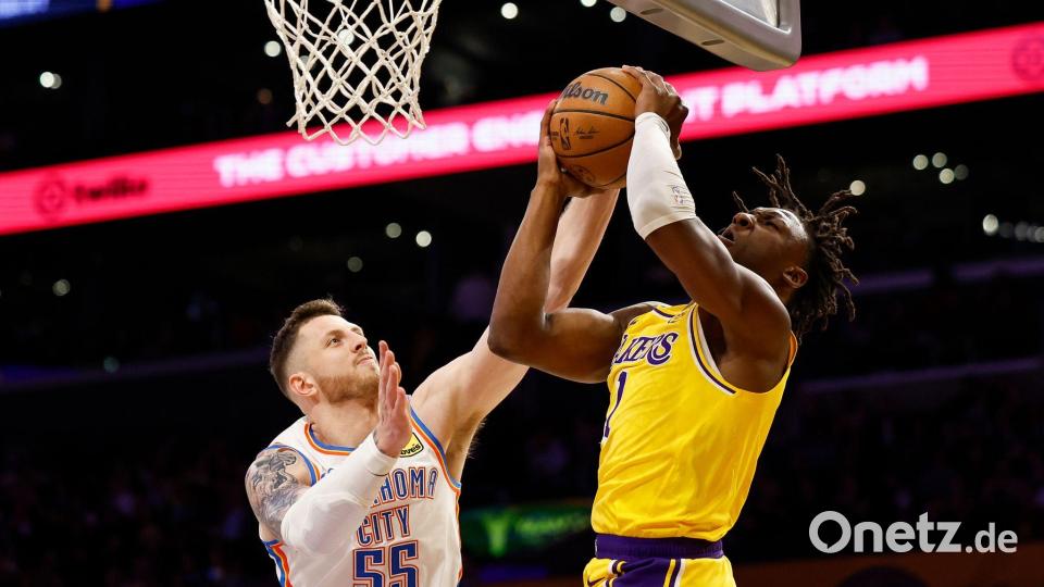 Thunder-Center Isaiah Hartenstein (l.) hatte in der Defensive nur selten etwas zu tun. Bild: Caroline Brehman/AP/dpa