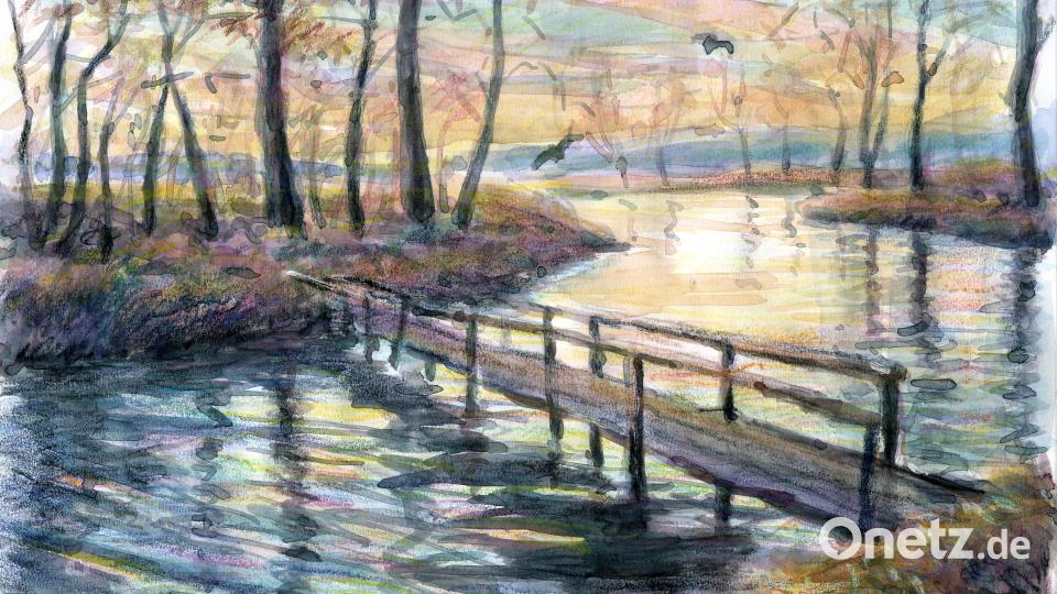 Aquarelle, wie hier das Bild "Brücke", stehen bei Reinhold Schultes mit ganz oben. Bild: Reinhold Schultes