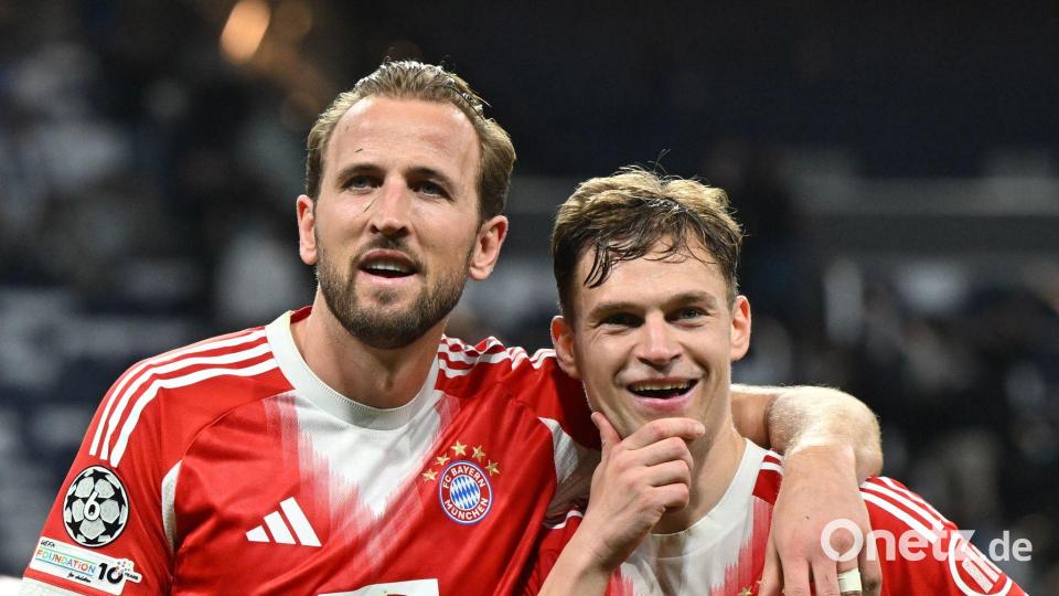 Zwei Anführer vereint im Jubel: Harry Kane und Joshua Kimmich. Bild: Peter Kneffel/dpa