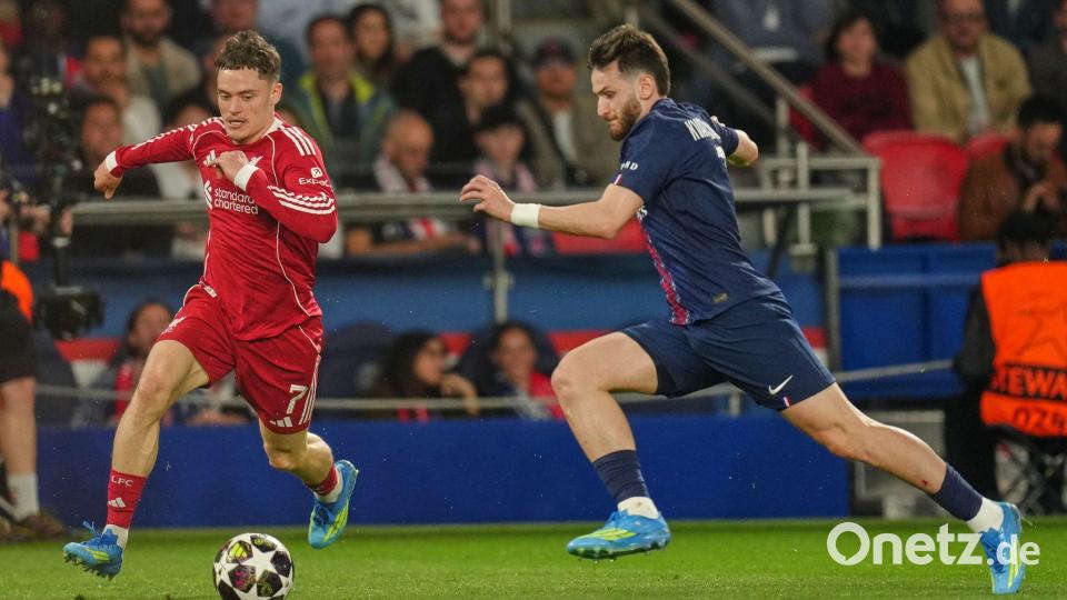 Florian Wirtz (links) und der FC Liverpool unterlagen bei Paris Saint-Germain. Bild: Aurelien Morissard/AP/dpa