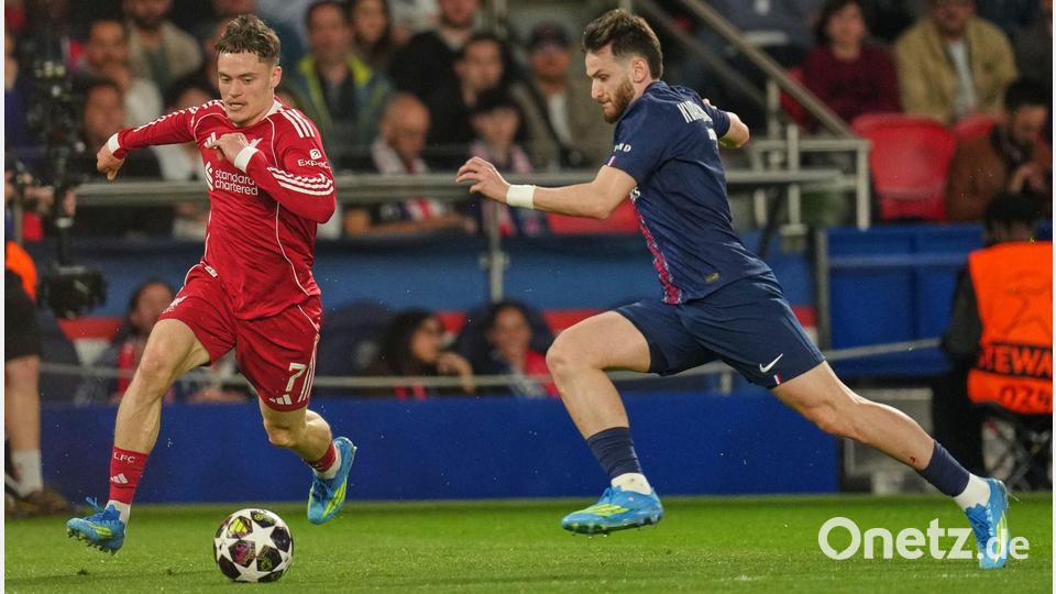 Florian Wirtz (links) und der FC Liverpool unterlagen bei Paris Saint-Germain. Bild: Aurelien Morissard/AP/dpa
