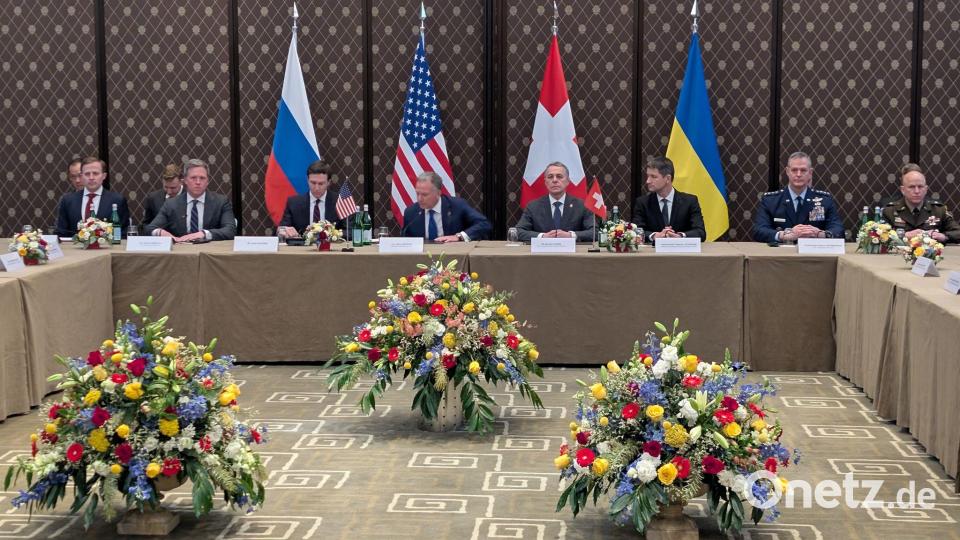 Zuletzt trafen sich Teams aus Russland und der Ukraine unter US-Vermittlung zu direkten Gesprächen in Genf. (Archivbild) Bild: -/Ukrainian National Security and Defense Council press office/AP/dpa