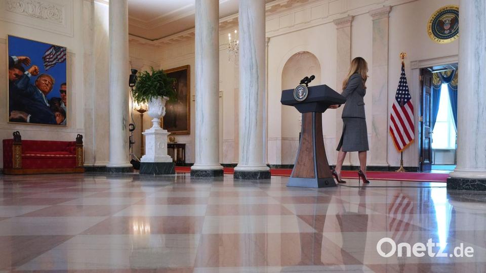 Sechs Minuten sprach die First Lady. Bild: Jacquelyn Martin/AP/dpa