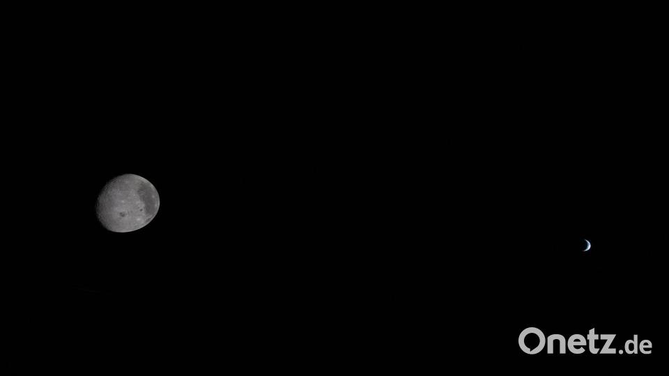 Die „Artemis 2“-Astronauten sind um den Mond herumgeflogen. Bild: Uncredited/NASA/AP/dpa